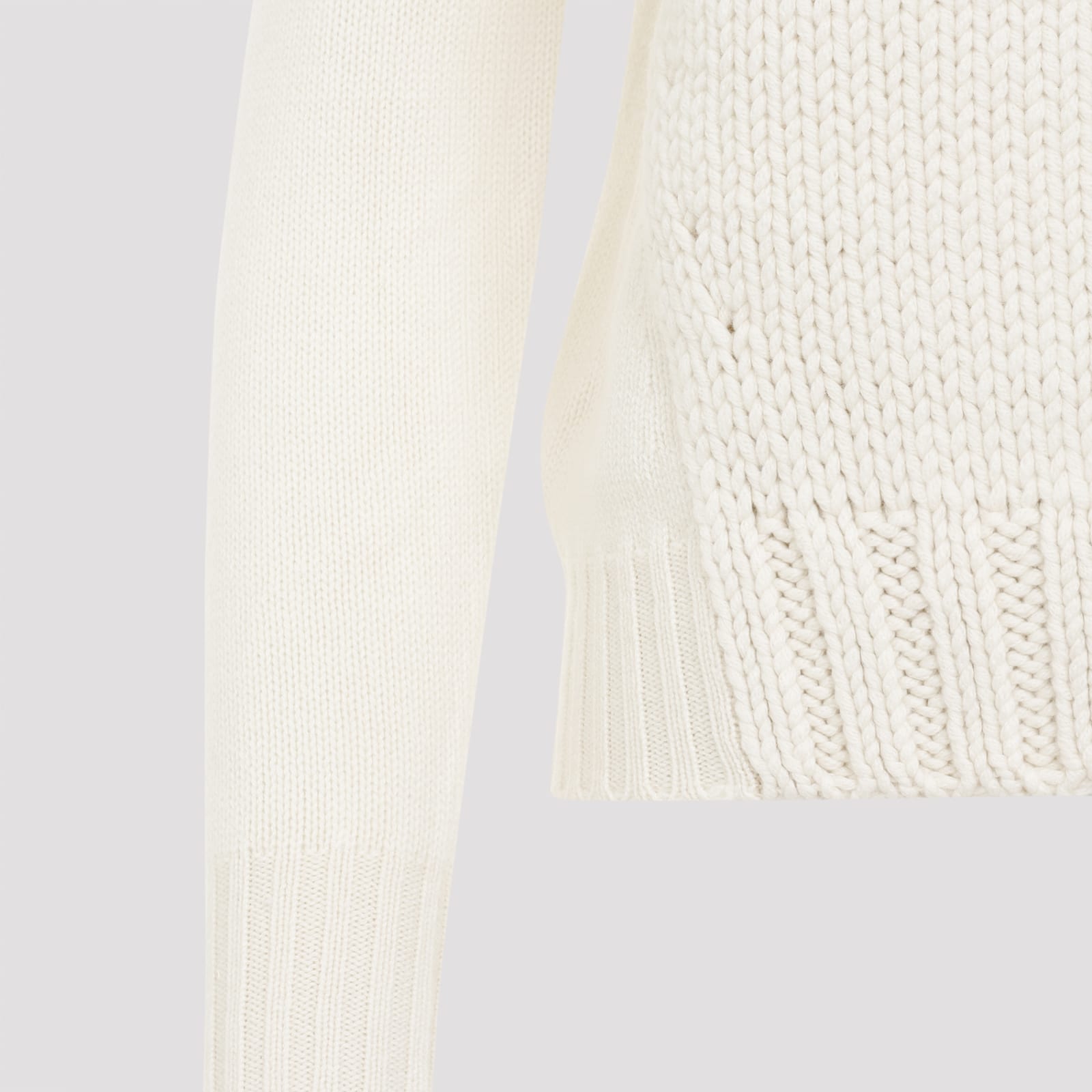 Shop Fabiana Filippi Virgin Wool Sweater In Burro