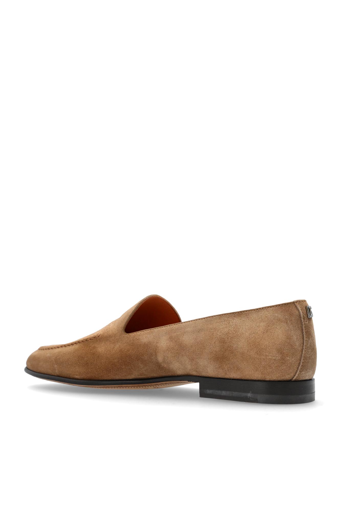 Dolce & Gabbana Loafers With Almond Toe And Suede Finish In Nude