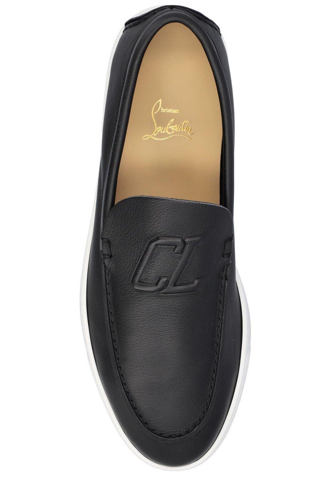 Shop Christian Louboutin Varsiboat Slip-on Loafers In Black