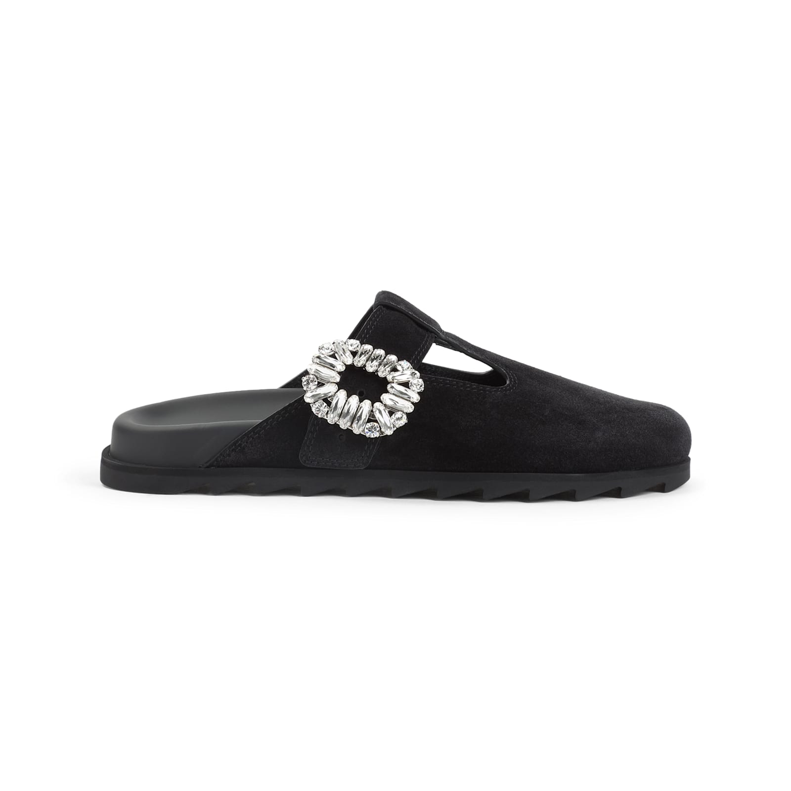 Roger Vivier Minimalist Black Flats With Rounded Toe And Low-profile Sole In Black