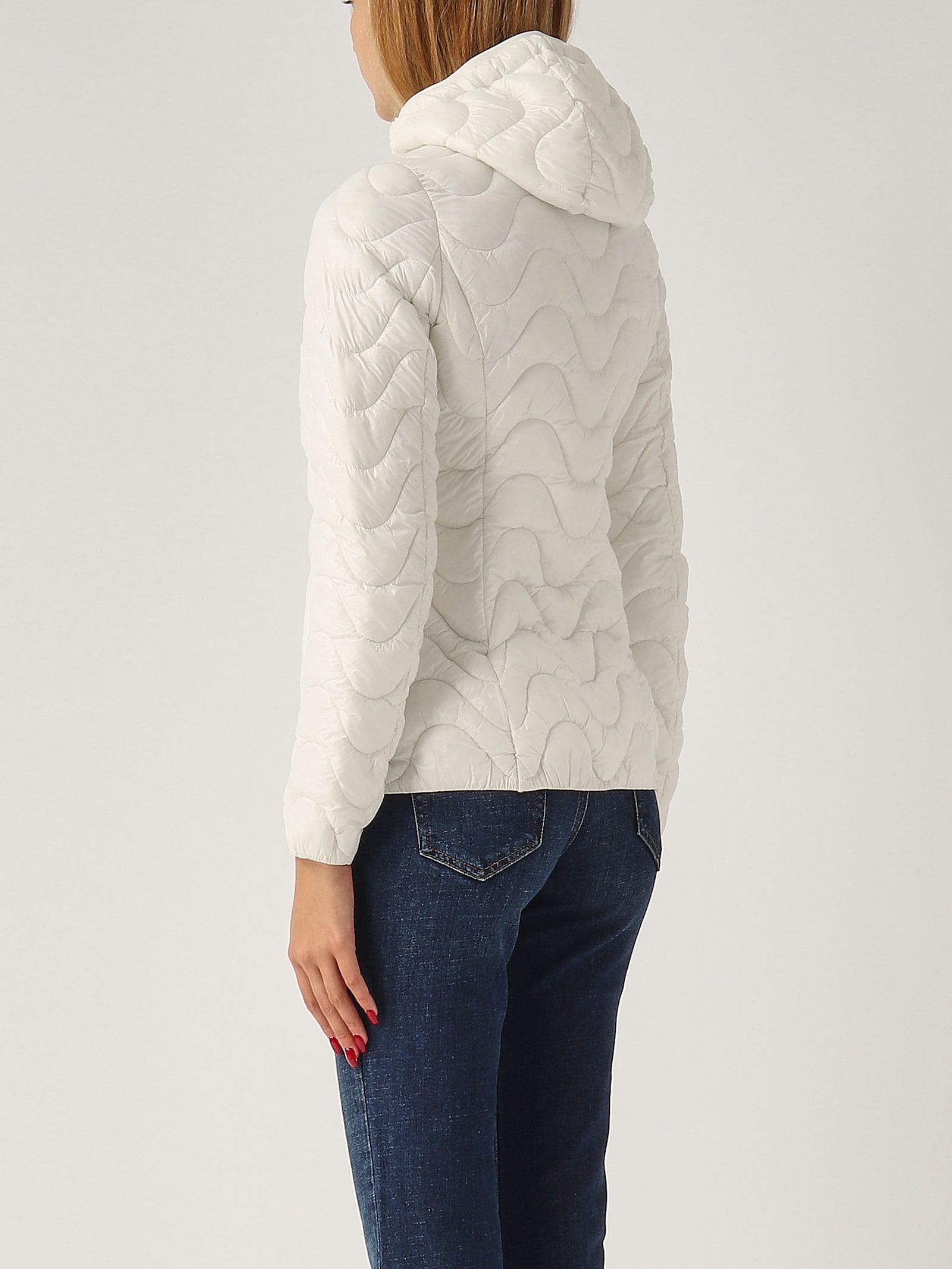 Shop K-way Lily Quilted Warm Jacket In Bianco