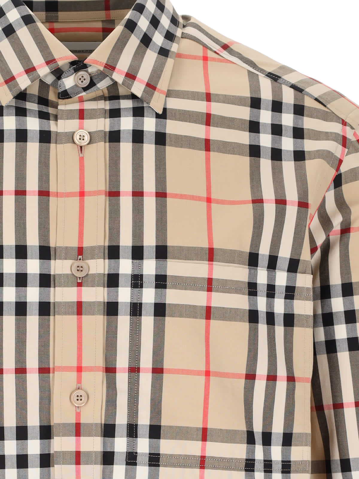 Burberry In Cotton With Vintage Check Pattern In Neutral