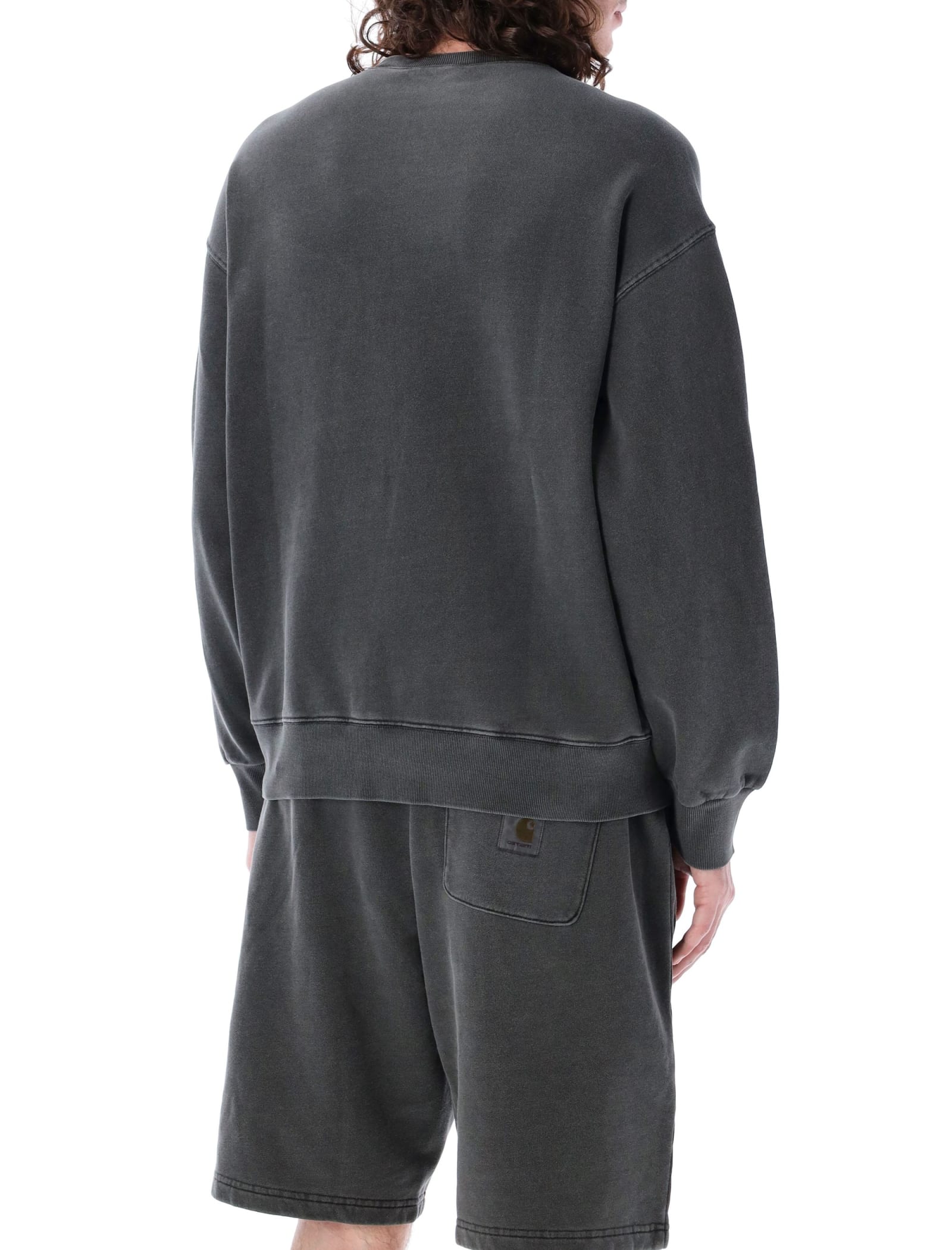Shop Carhartt Nelson Sweatshirt In Charcoal Garment Dyed