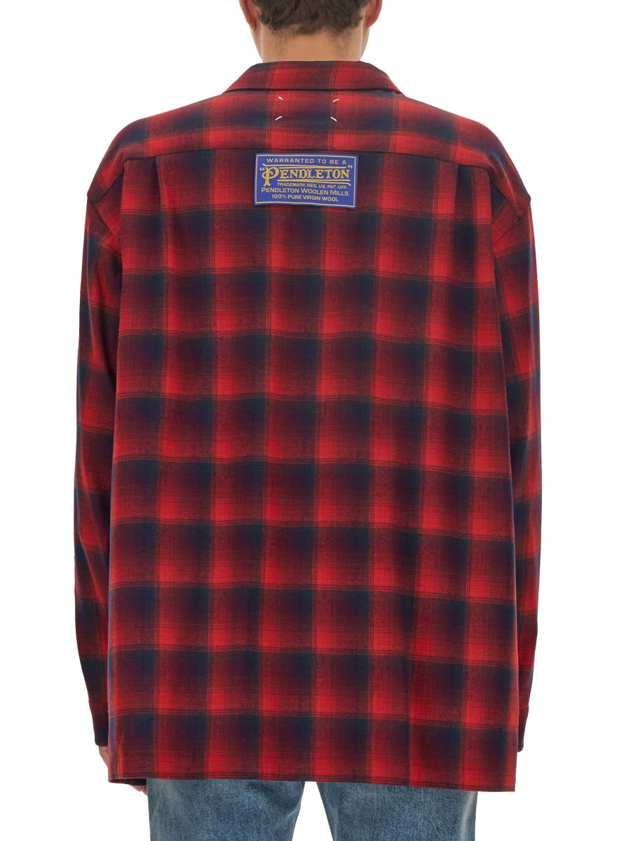 Shop Maison Margiela Oversize Shirt In Multicolour