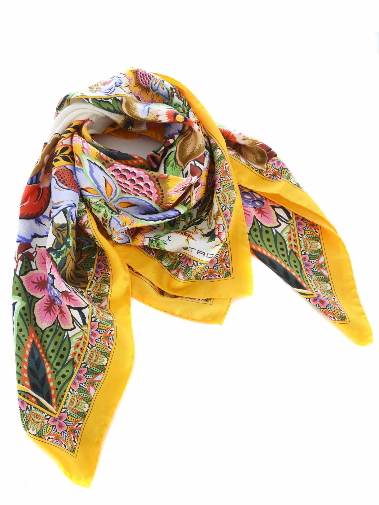 Shop Etro Scarf  Bouquet Made Of Silk In White