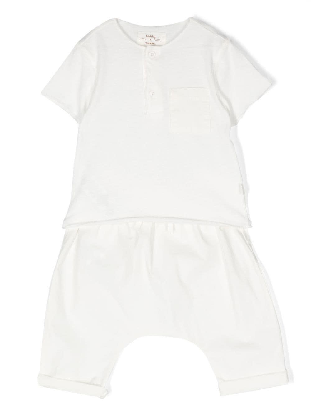 Teddy &amp; Minou Babies' Complete With Drop Crotch Trousers In White