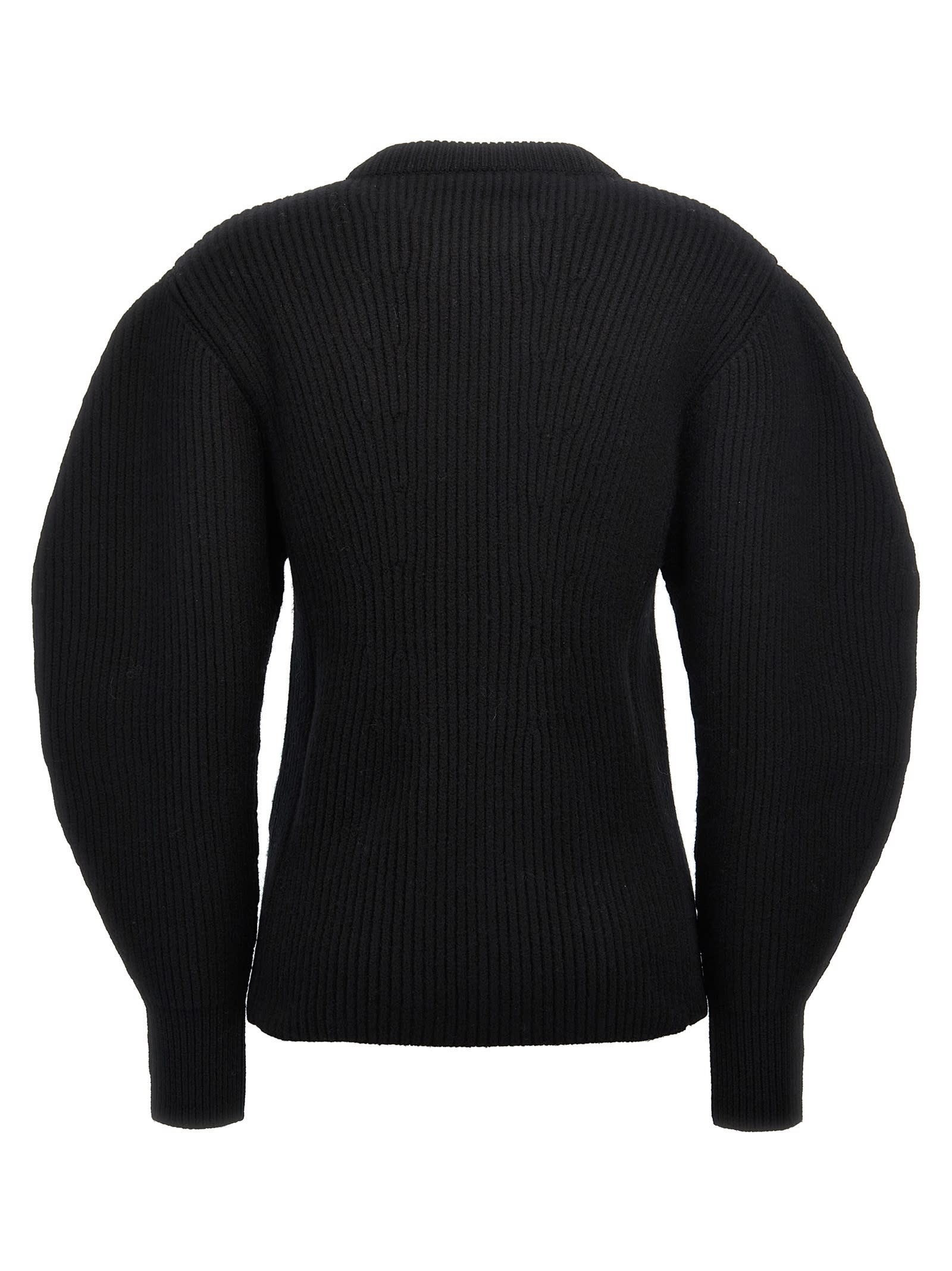 Shop Jil Sander Ribbed Sweater In Black