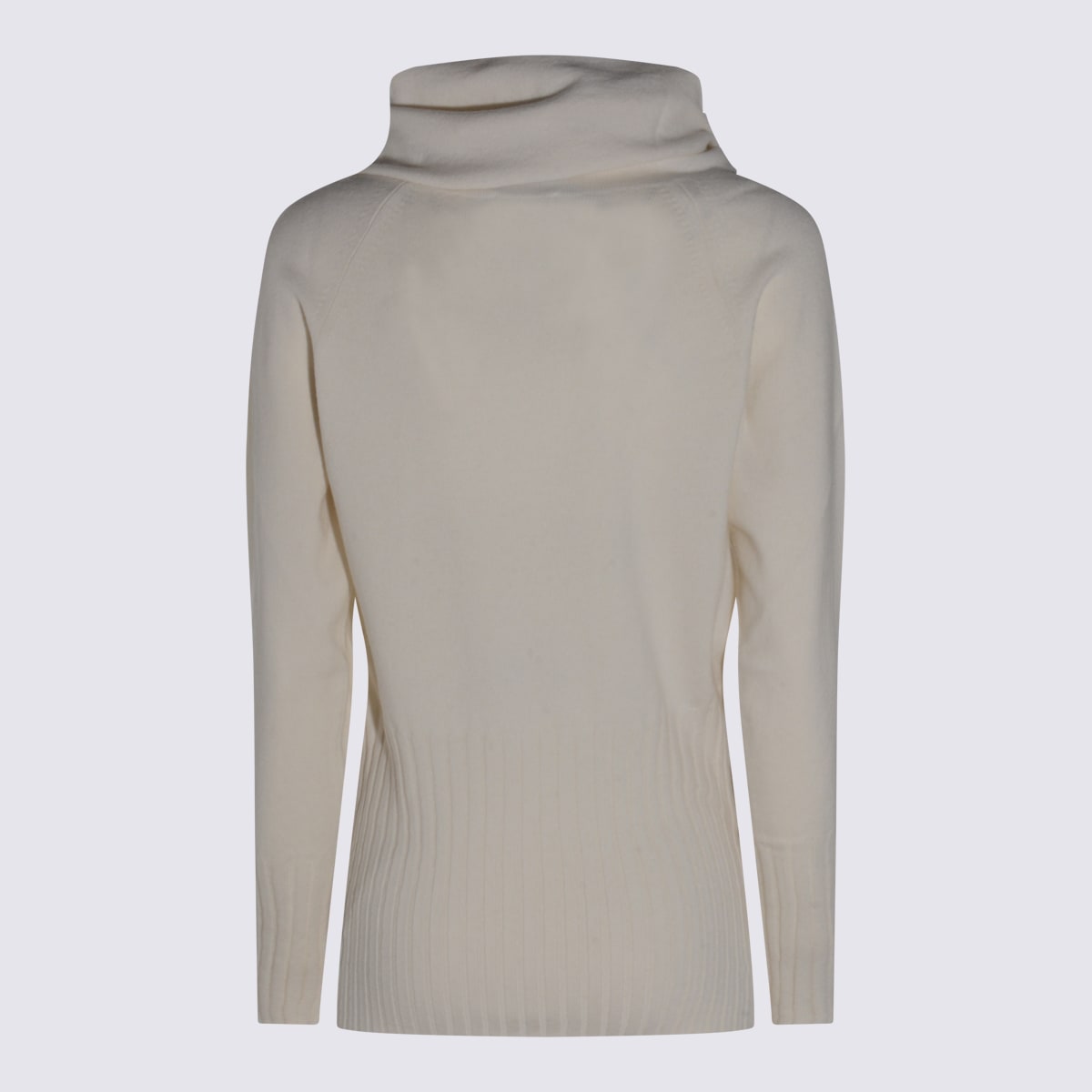 Malo Long Sleeve High Neck Knitwear Top In Gray