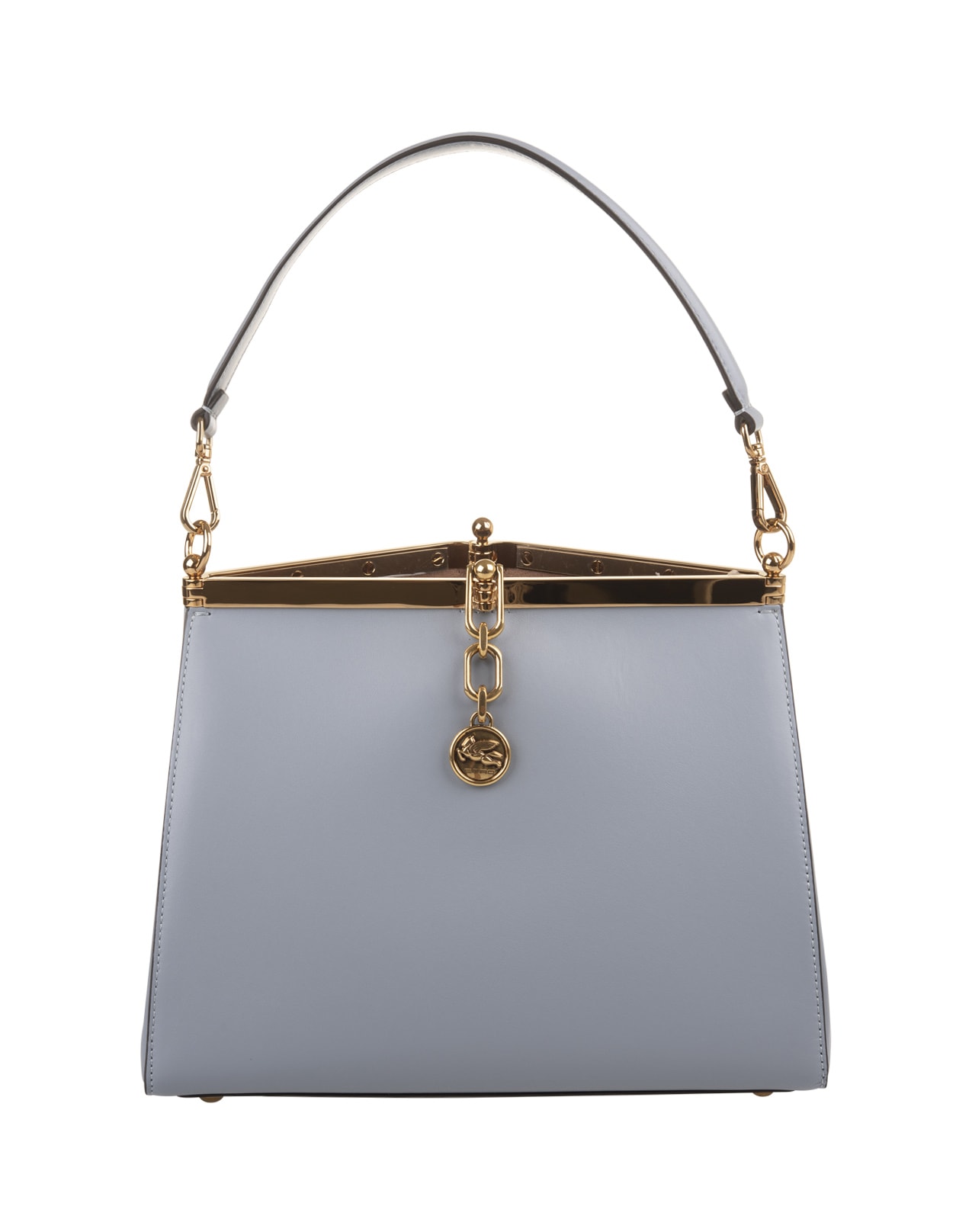 Shop Etro Light Blue Medium Vela Bag