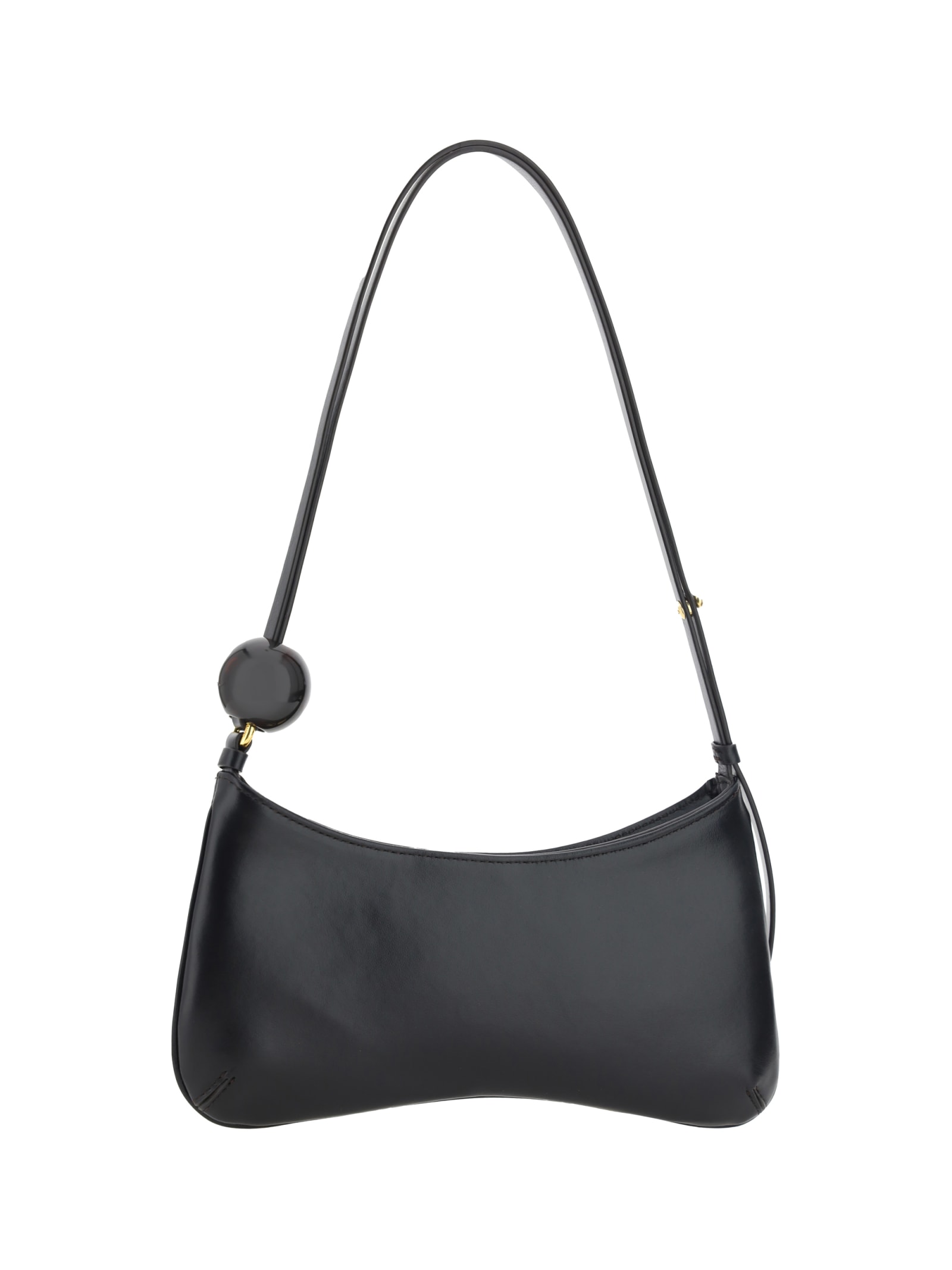 Shop Jacquemus Le Bisou Perle Shoulder Bag In 990 Black