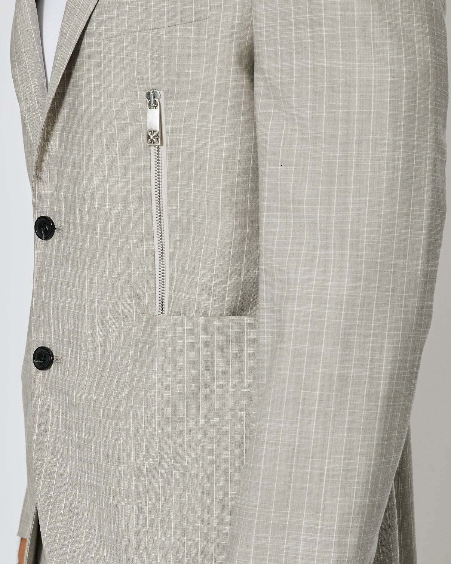 Shop John Richmond Single-breasted Blazer With Front Pockets In Beige