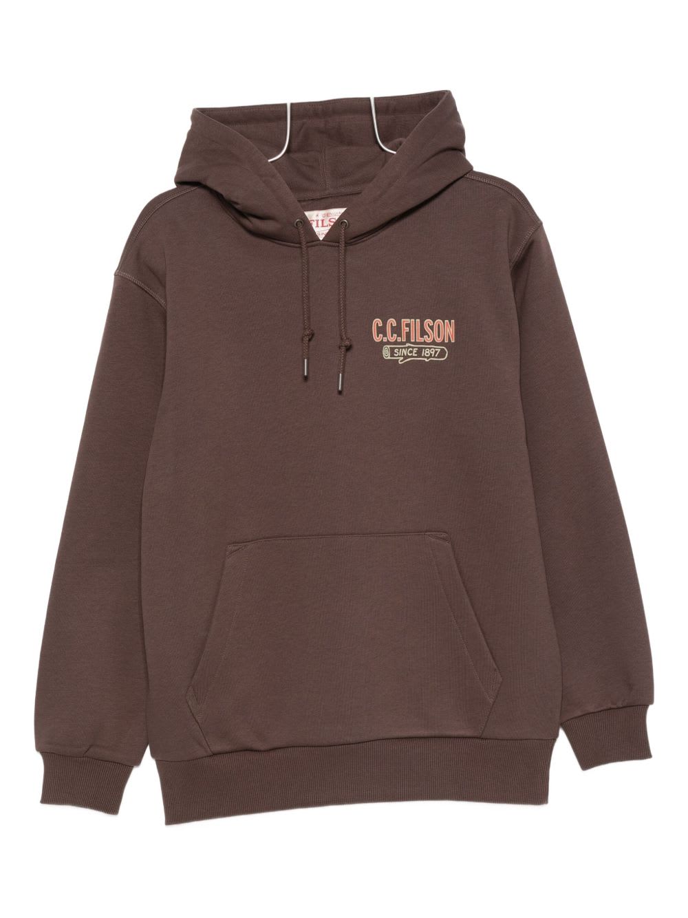 Filson Printed Cotton Hoodie In Brown