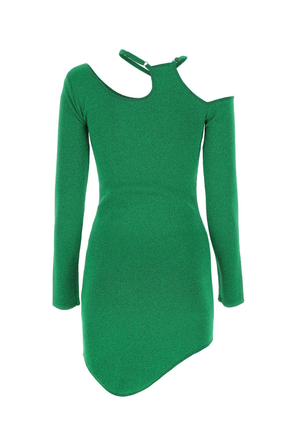 Shop Jw Anderson Grass Green Stretch Viscose Blend Mini Dress In 540