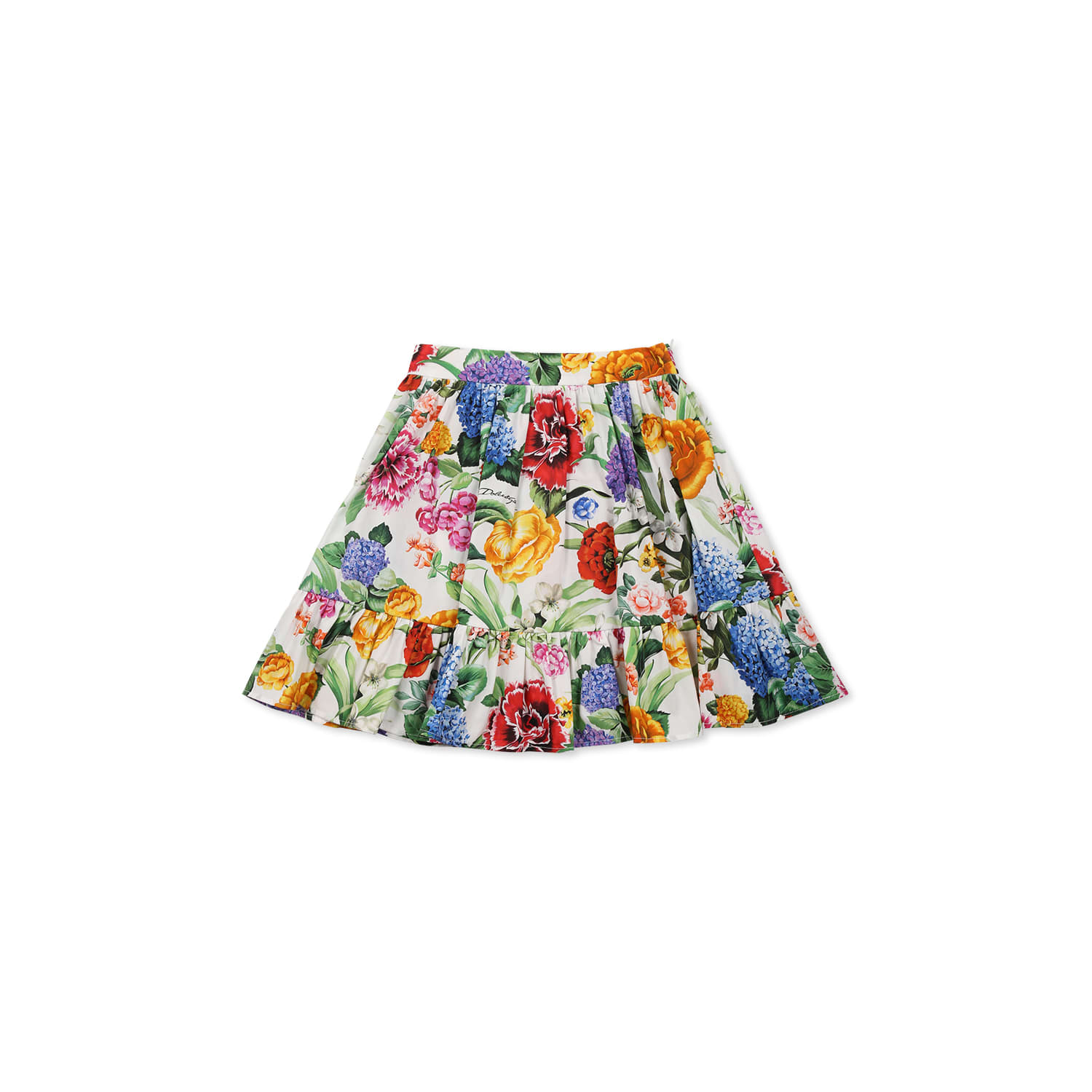Dolce & Gabbana Multicolor Skirt For Baby Girl With Floral Print In Multicolor