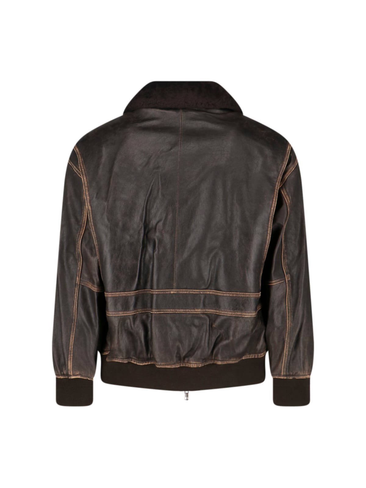Dunst Lamb Leather Jacket In Brown
