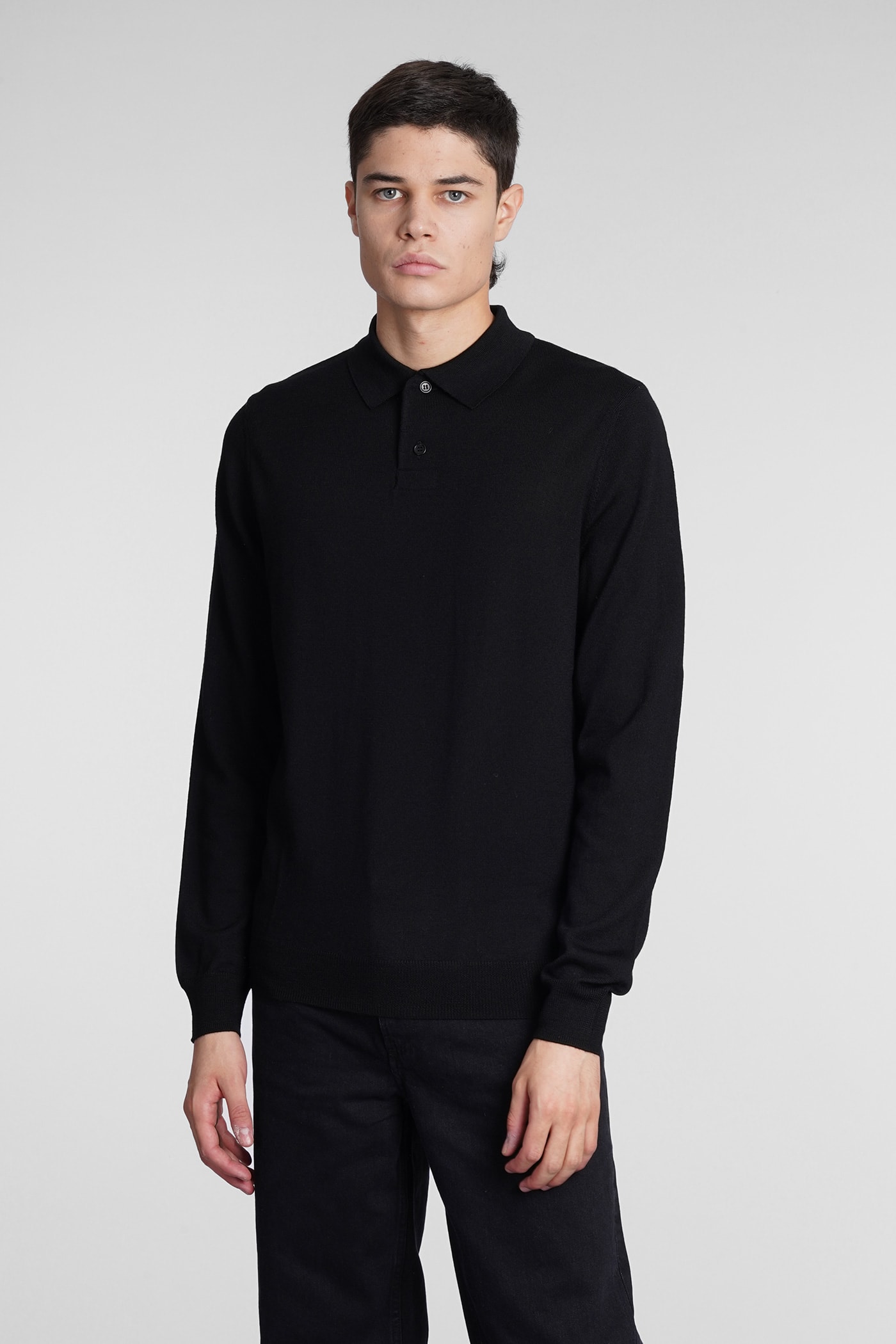 A.P.C. Jerry Polo In Black Wool