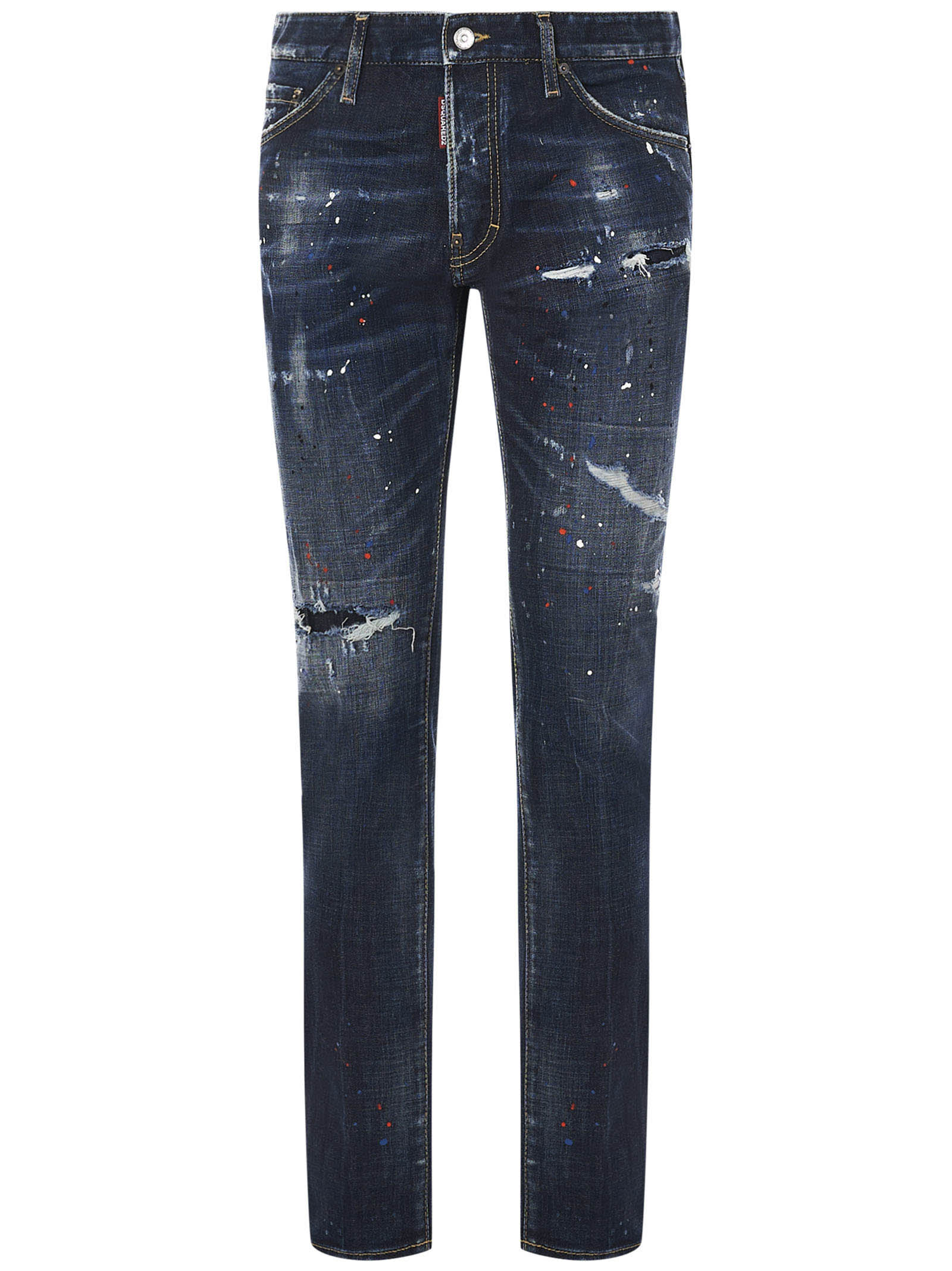Dsquared2 Dark Ripped Red & Blue Spots Wash Cool Guy Jeans