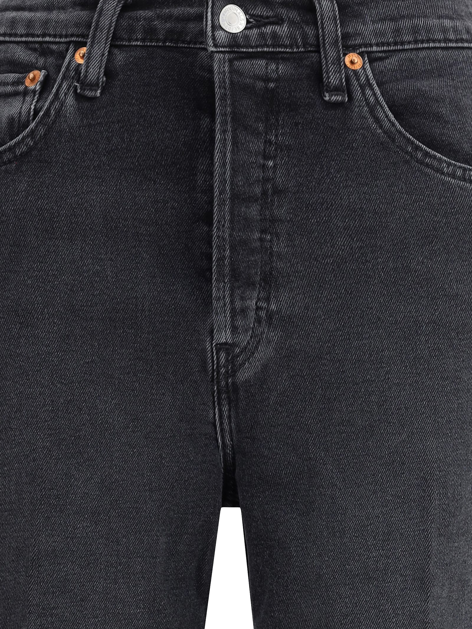 Re/done 90s High Rise Loose Jeans In Black