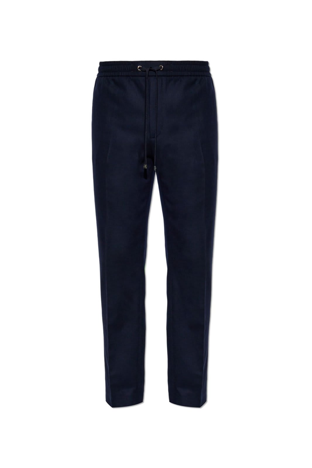 Shop Moncler Logo Patch Drawstring Pants In Blue