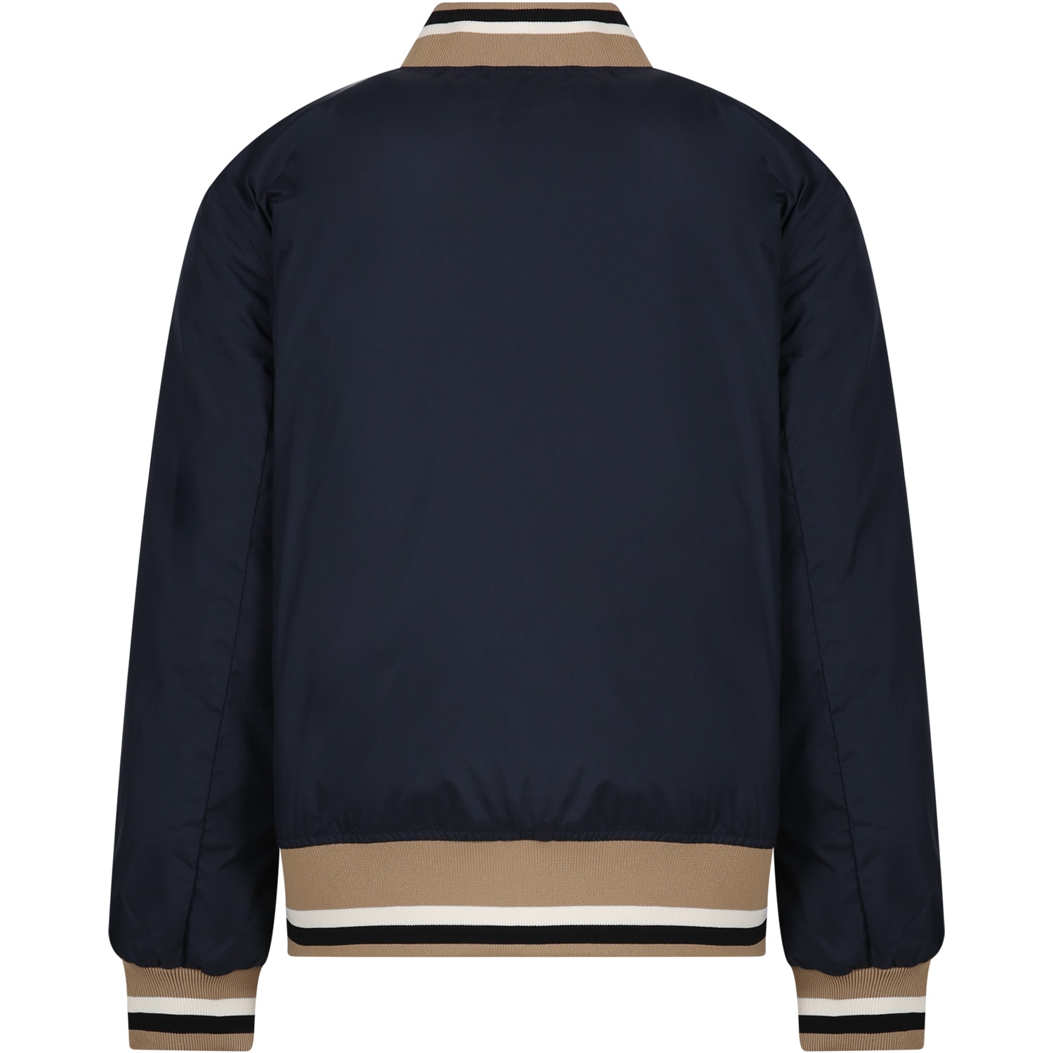 Shop Burberry Blue Bomber For Boy With Logo