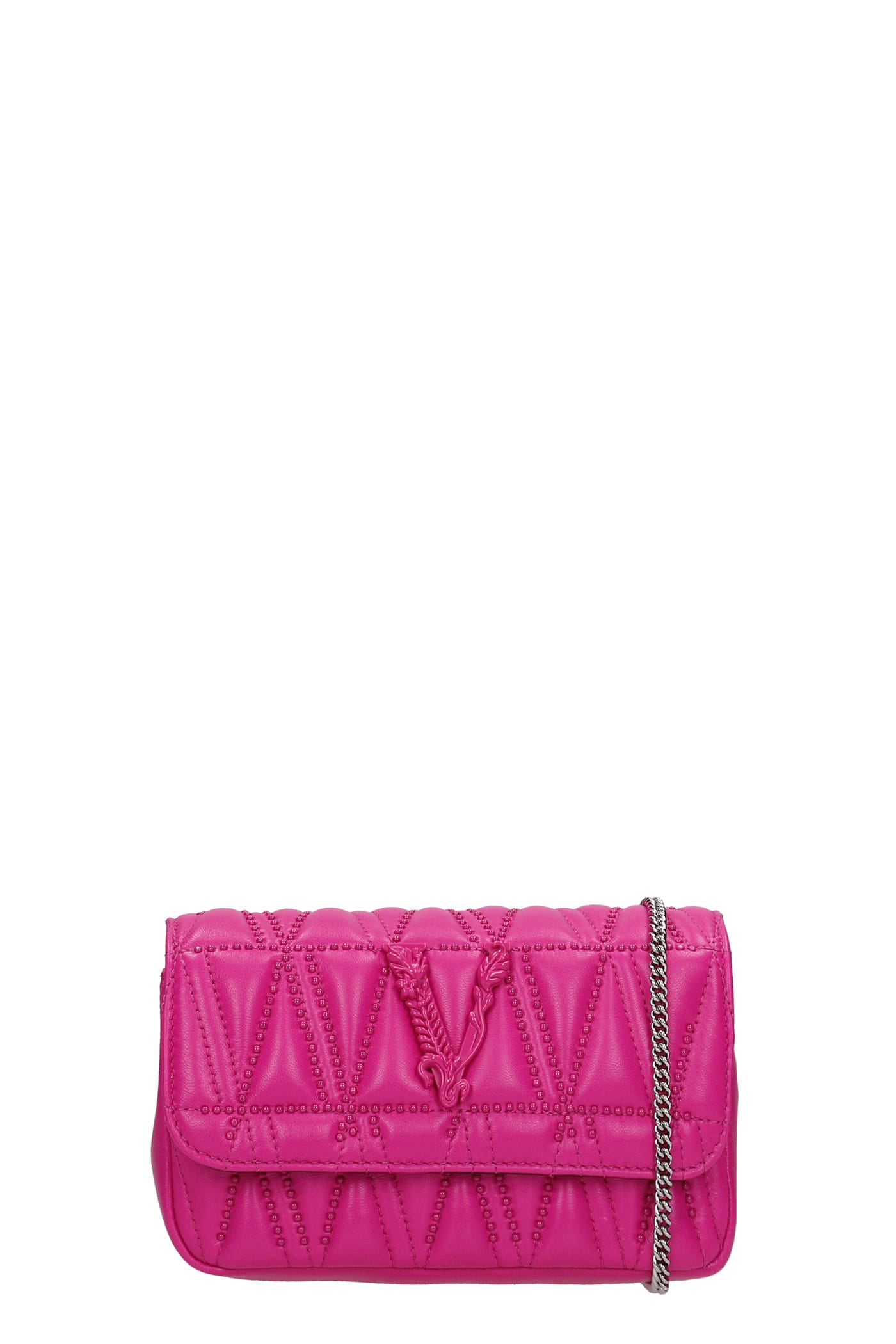 Versace Shoulder Bag In Fuxia Leather