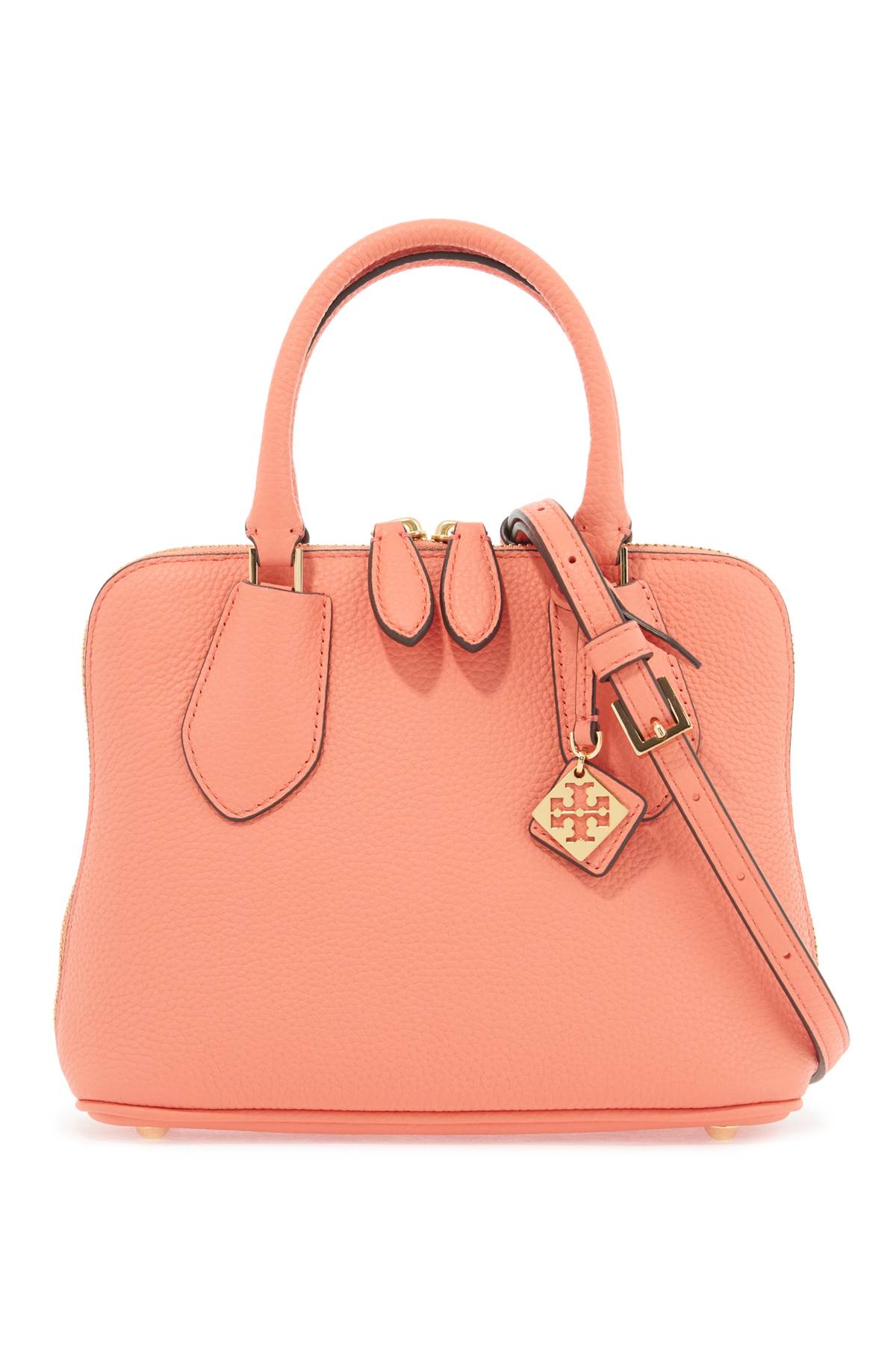 Shop Tory Burch Mini Swing T Monogram Bag Baulet In Coral Crush (pink)