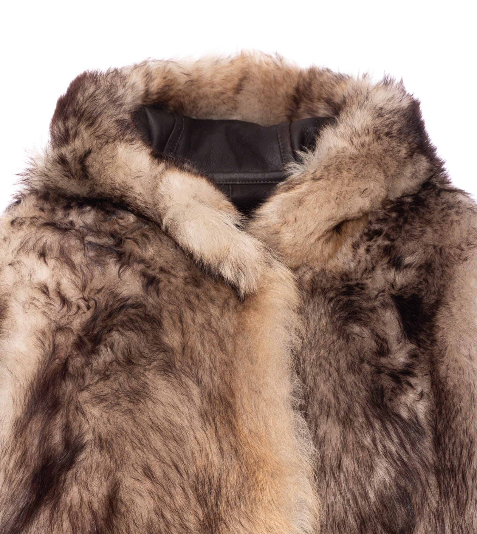 Yves Salomon Button-fastening Hooded Fur Jacket In Brown