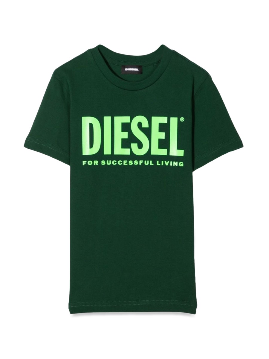 Diesel Kids' Just Logo Maglietta In Green