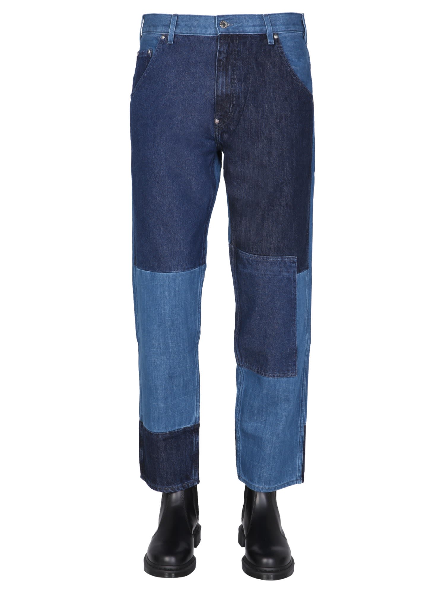 Helmut Lang Pieced Tapered Jeans