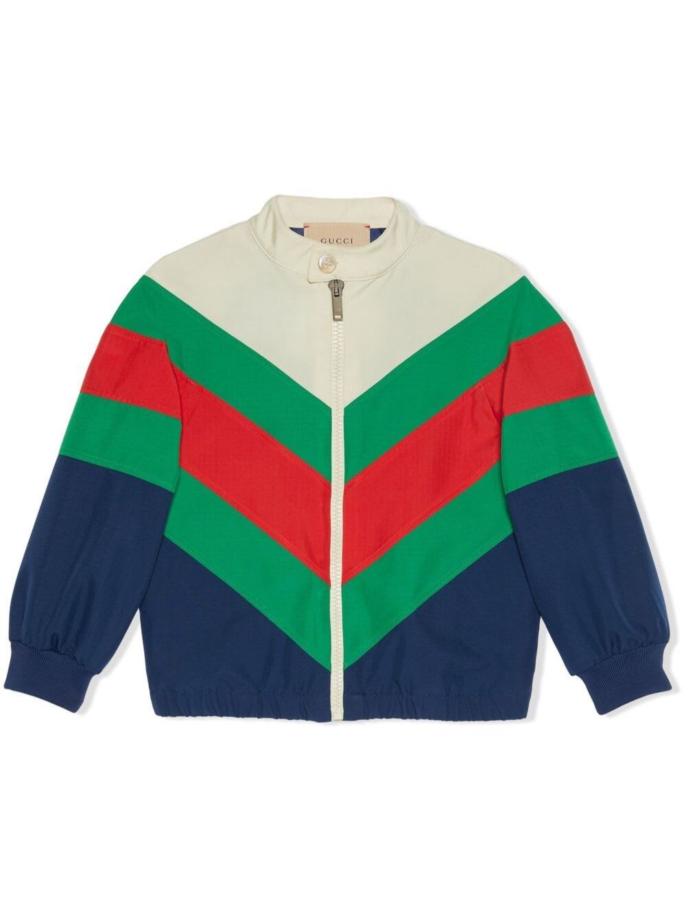 Gucci Kids' Colour Block Bomber Jacket In Polyester Girl In Multicolor