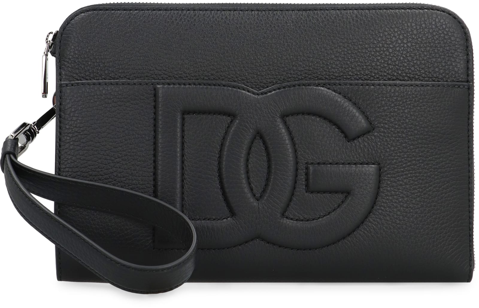 Shop Dolce & Gabbana Leather Pouch In Black