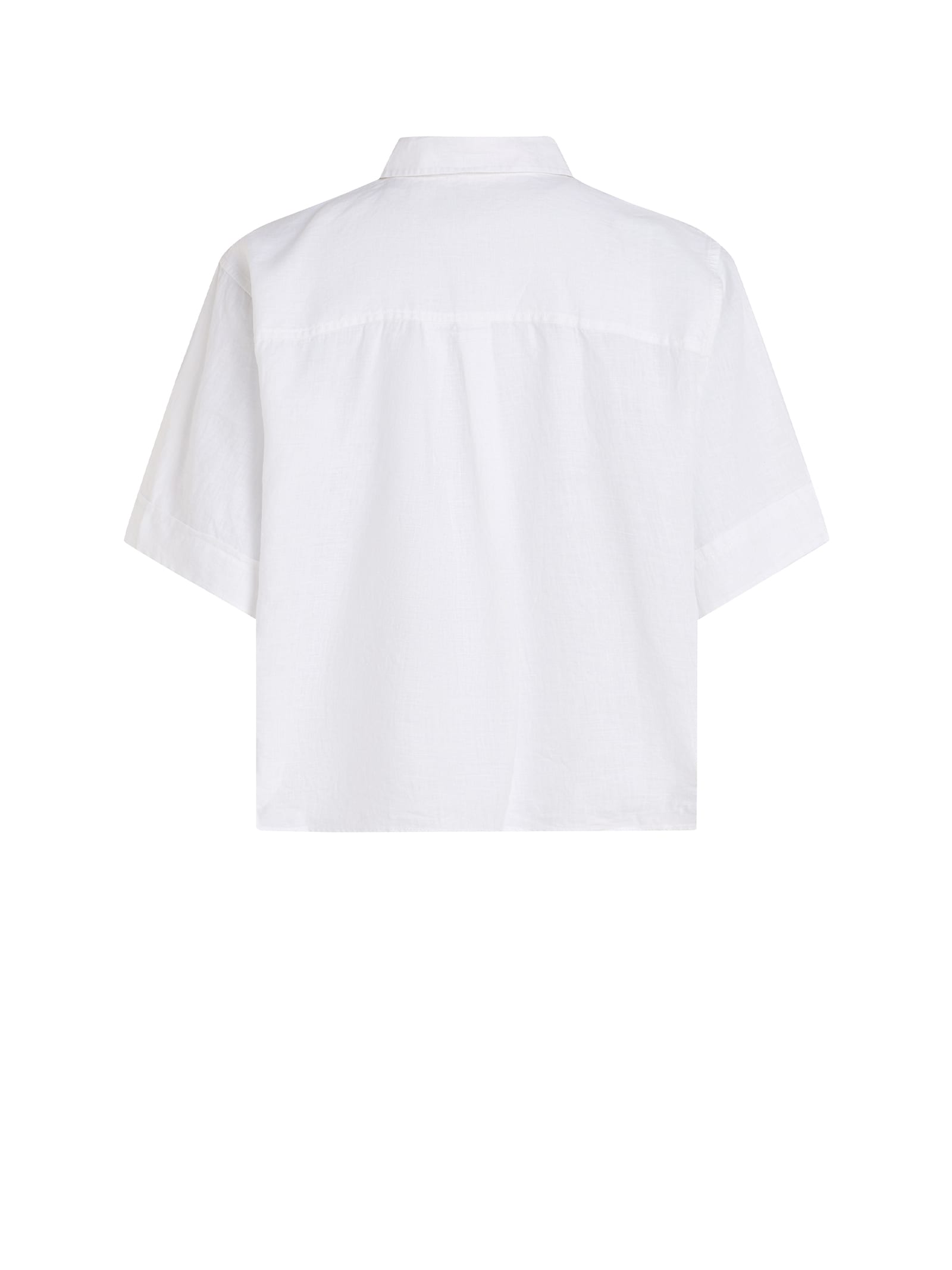 Shop Tommy Hilfiger Relaxed Fit Linen Shirt With Short Sleeves In Optic White