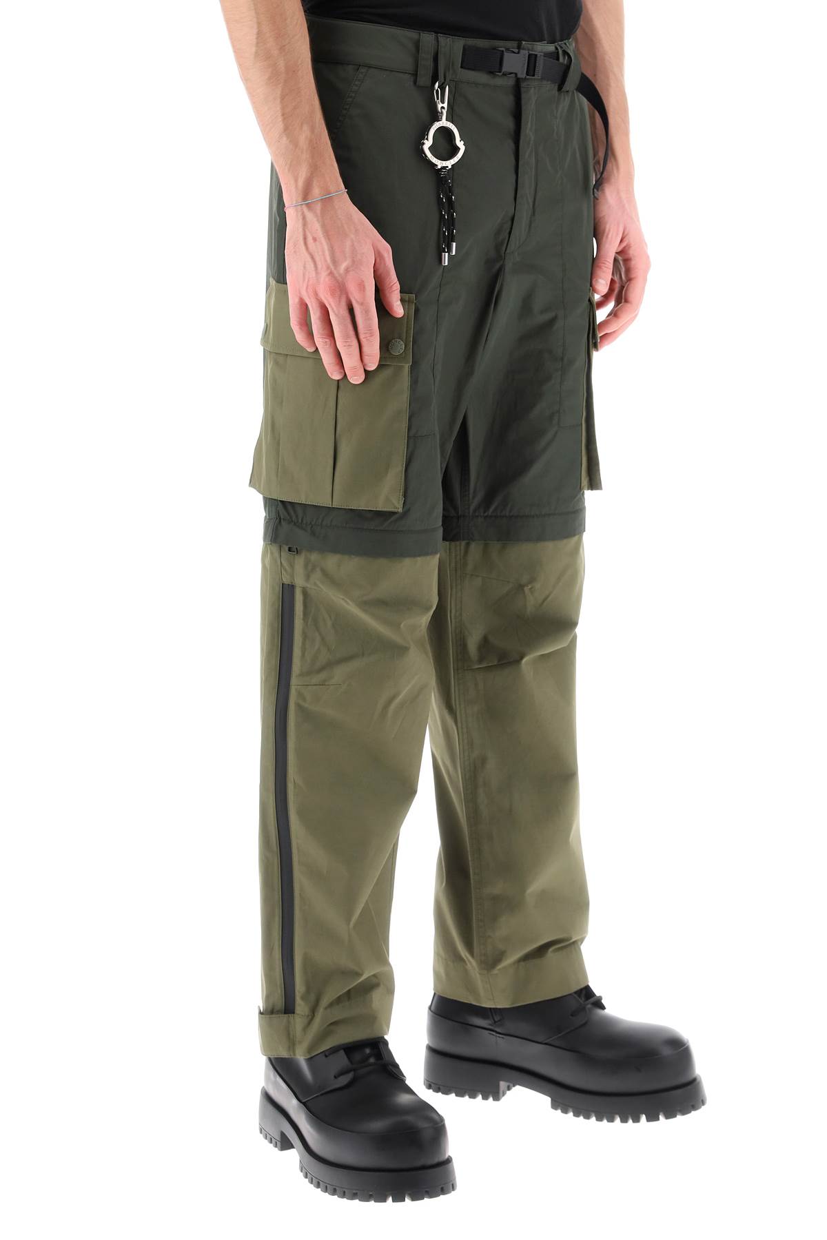 Shop Moncler Genius Convertible Cargo Pants In Verde
