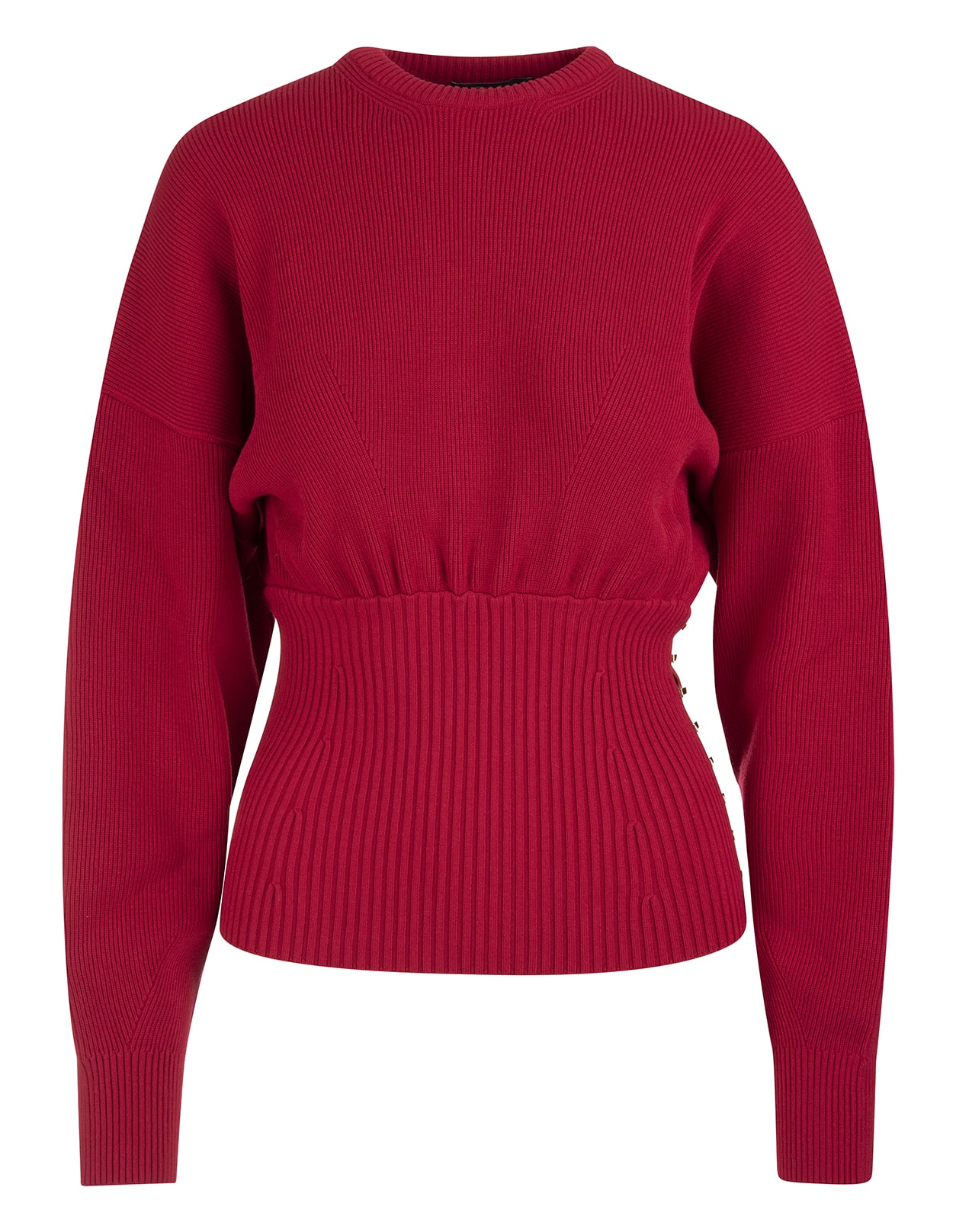 Blumarine Pullover In Red Knit With Hooks