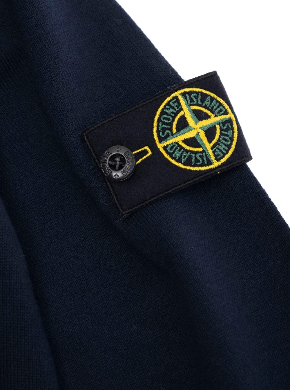 Stone Island Blue T-shirt With Round Neck And Logo Patch On The Sleeve I Cotton Boy In Blu