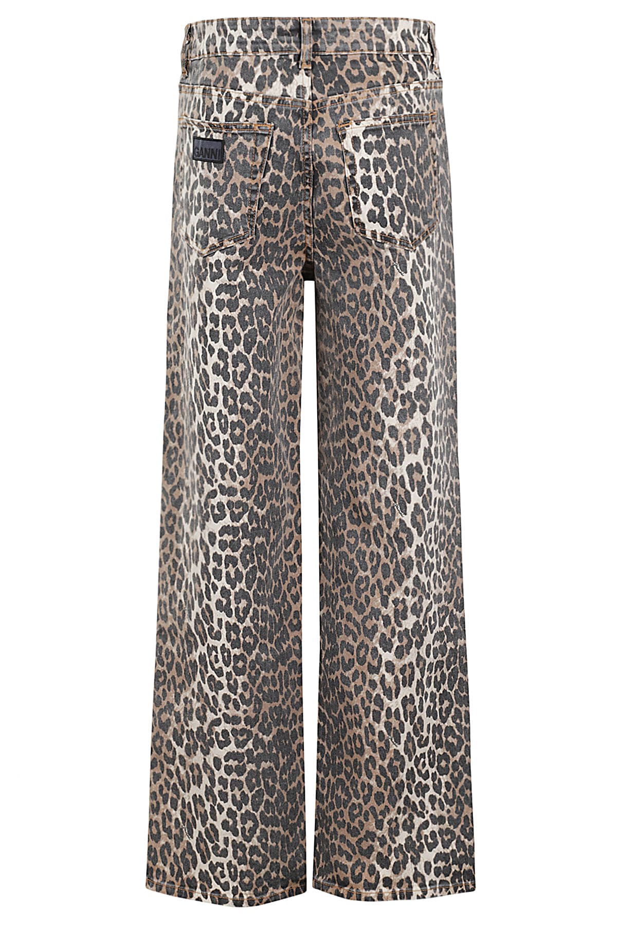 Shop Ganni Print Denim Izey In Leopard