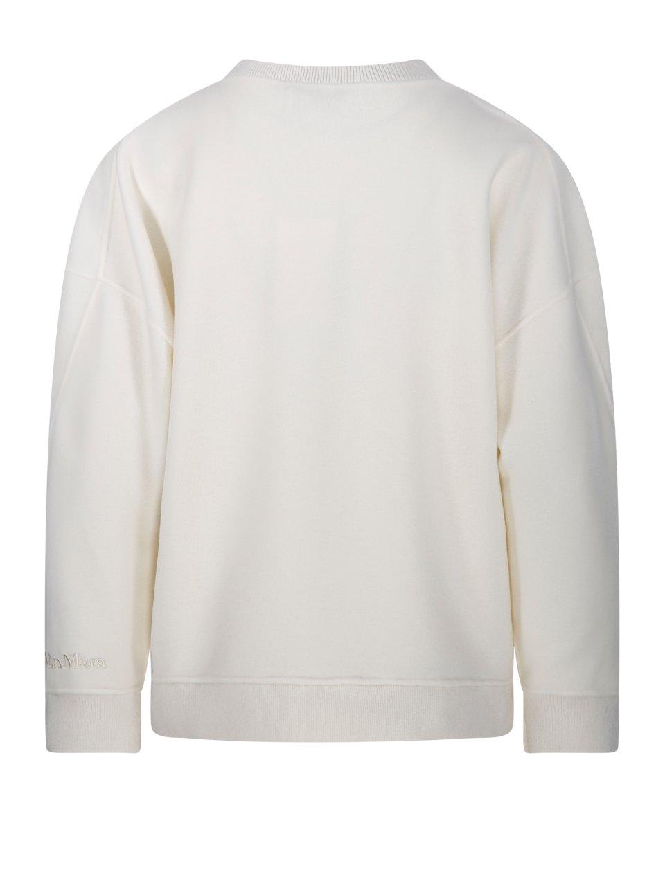 Shop Max Mara Crewneck Long-sleeved Jumper In White