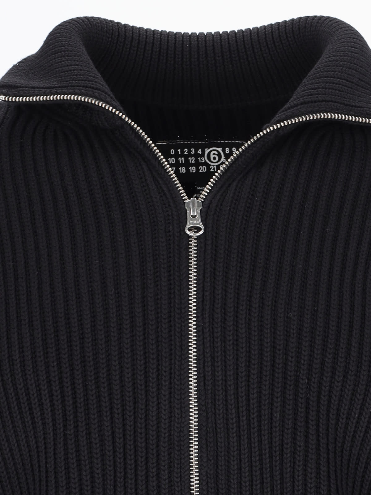 Shop Mm6 Maison Margiela Zip Sweater In Kaki