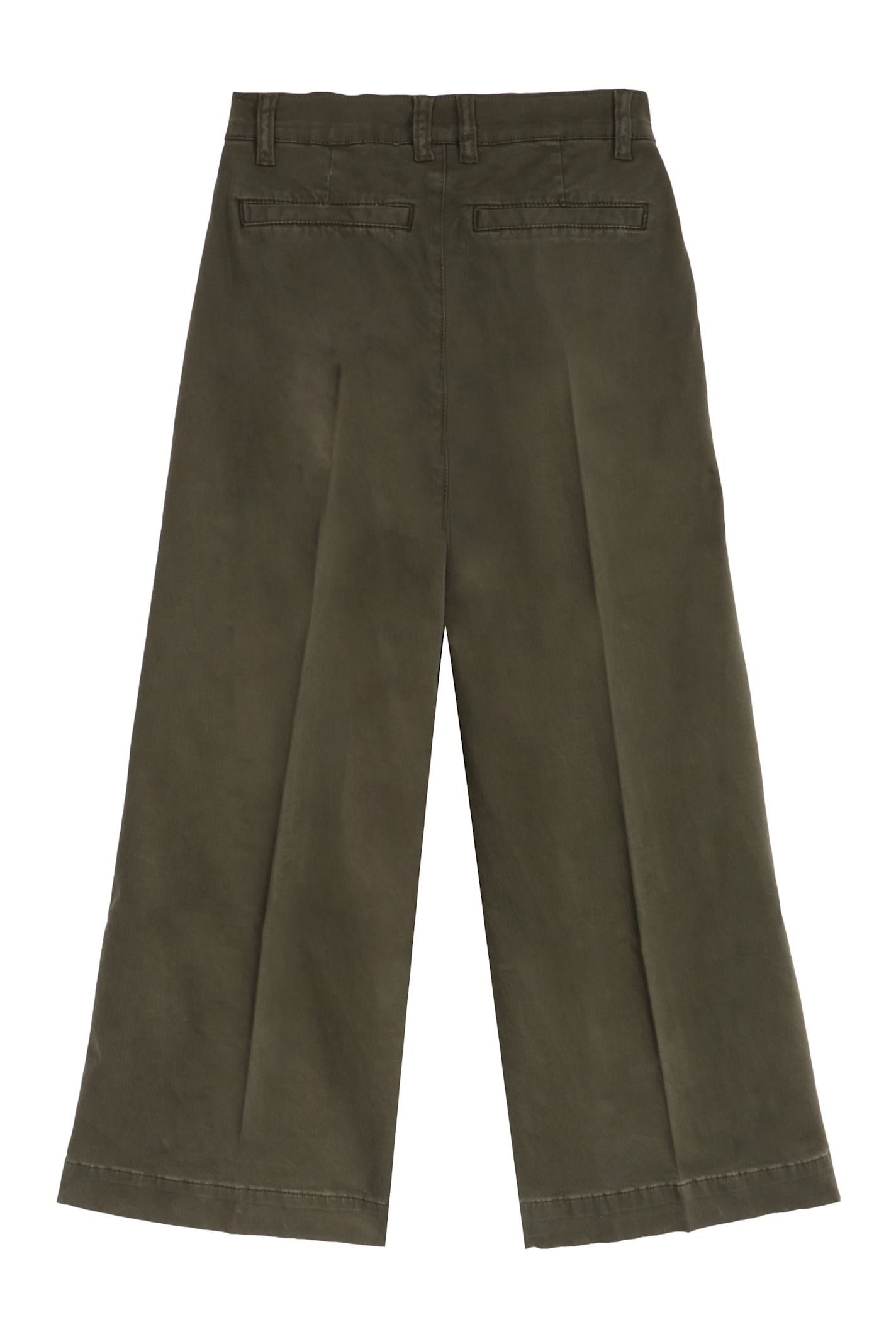 Frame Cotton Trousers With Wide Legs And Pockets In Green