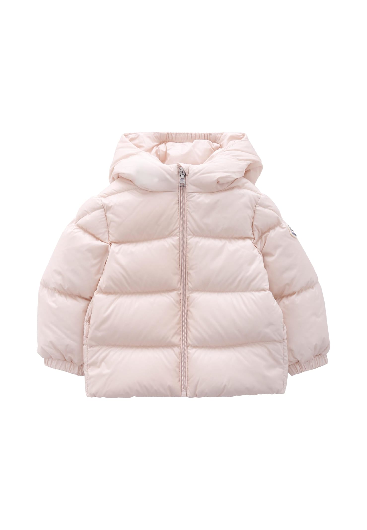Moncler Pink Sharon Down Jacket For Baby Girl With Logo