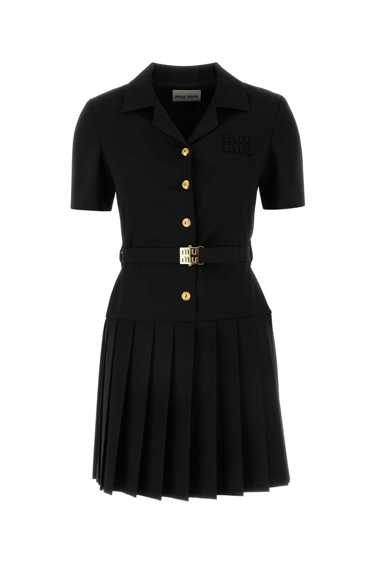 Black Stretch Wool Dress