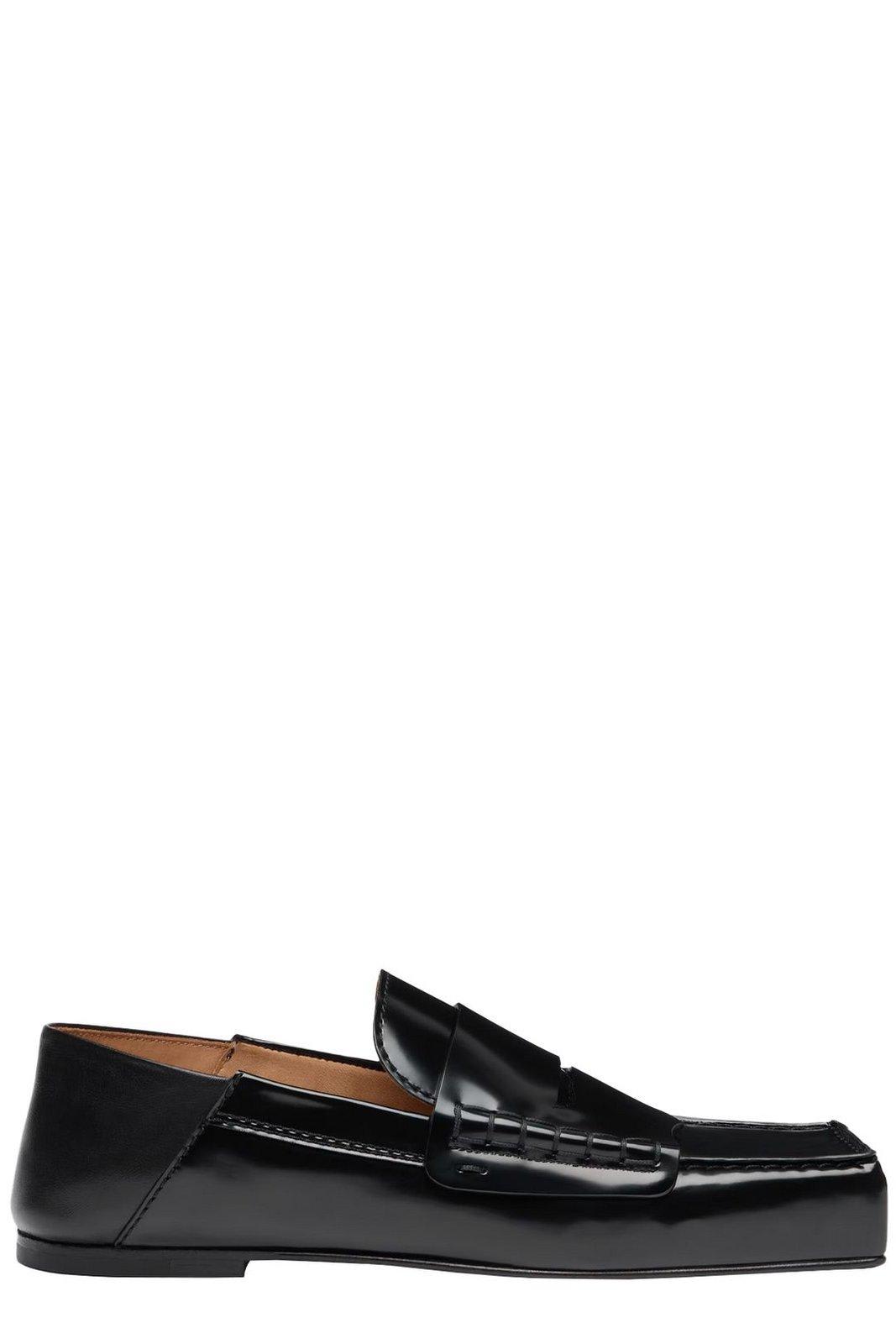 Shop Jacquemus Square-toe Flat Shoes In Black