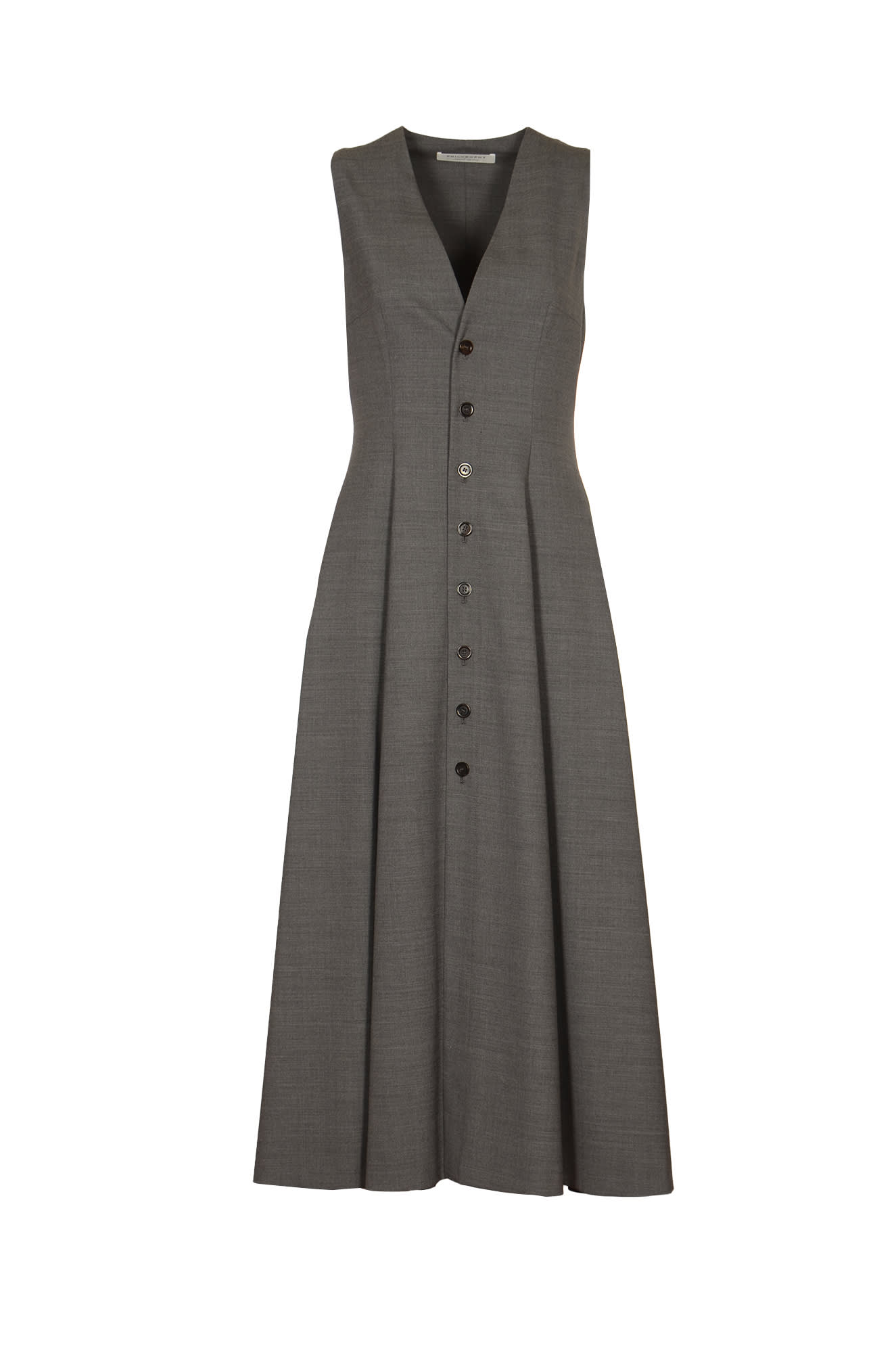 Shop Philosophy Di Lorenzo Serafini Sleeveless Buttoned Long Dress In Grey