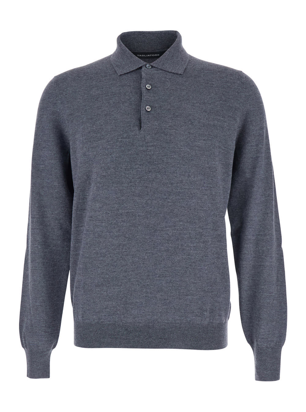 Tagliatore Merinos Polo Manica Lunga In Gray