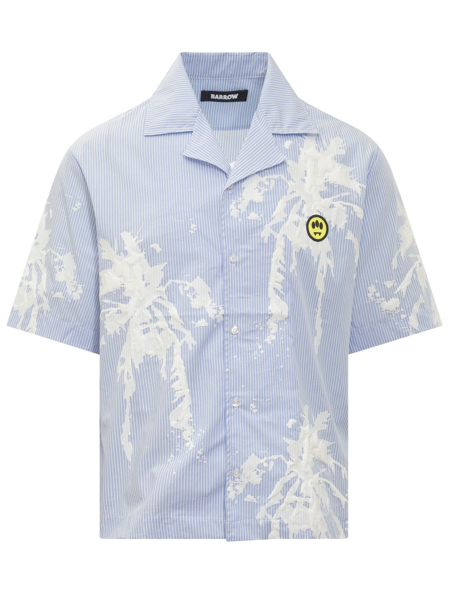 Shop Barrow 3d Palm Shirt In Celeste/light Blue