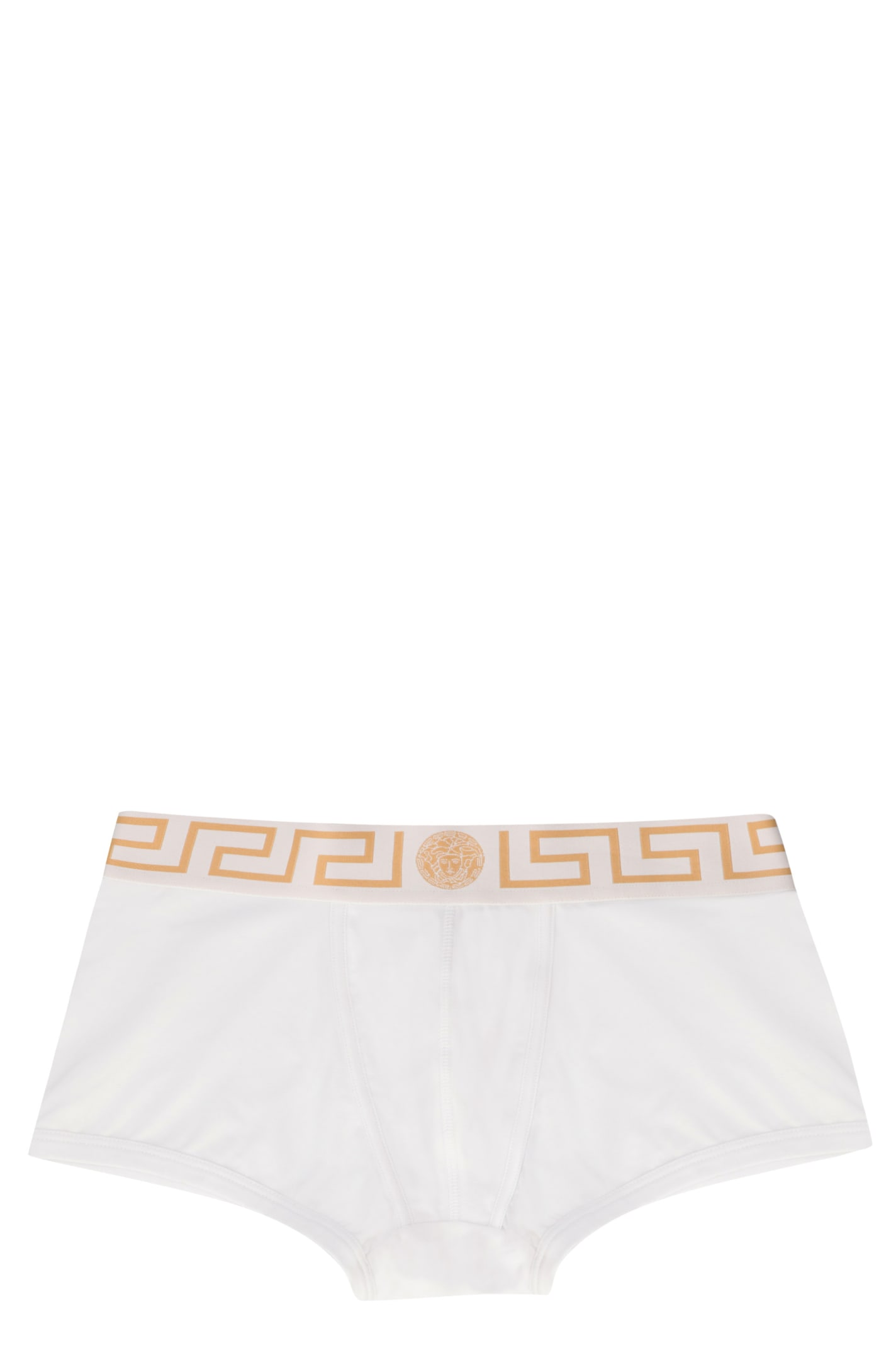 Shop Versace Fine Cotton Trunks With Elastic Band In White