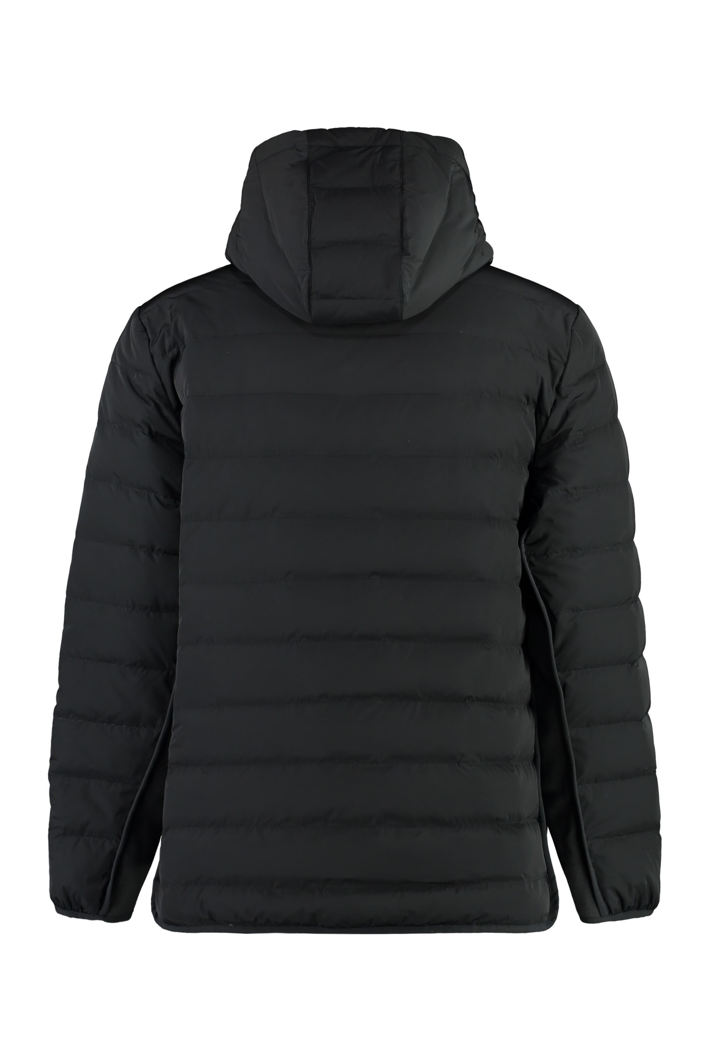 Shop Thom Browne Hooded Down Jacket In Black