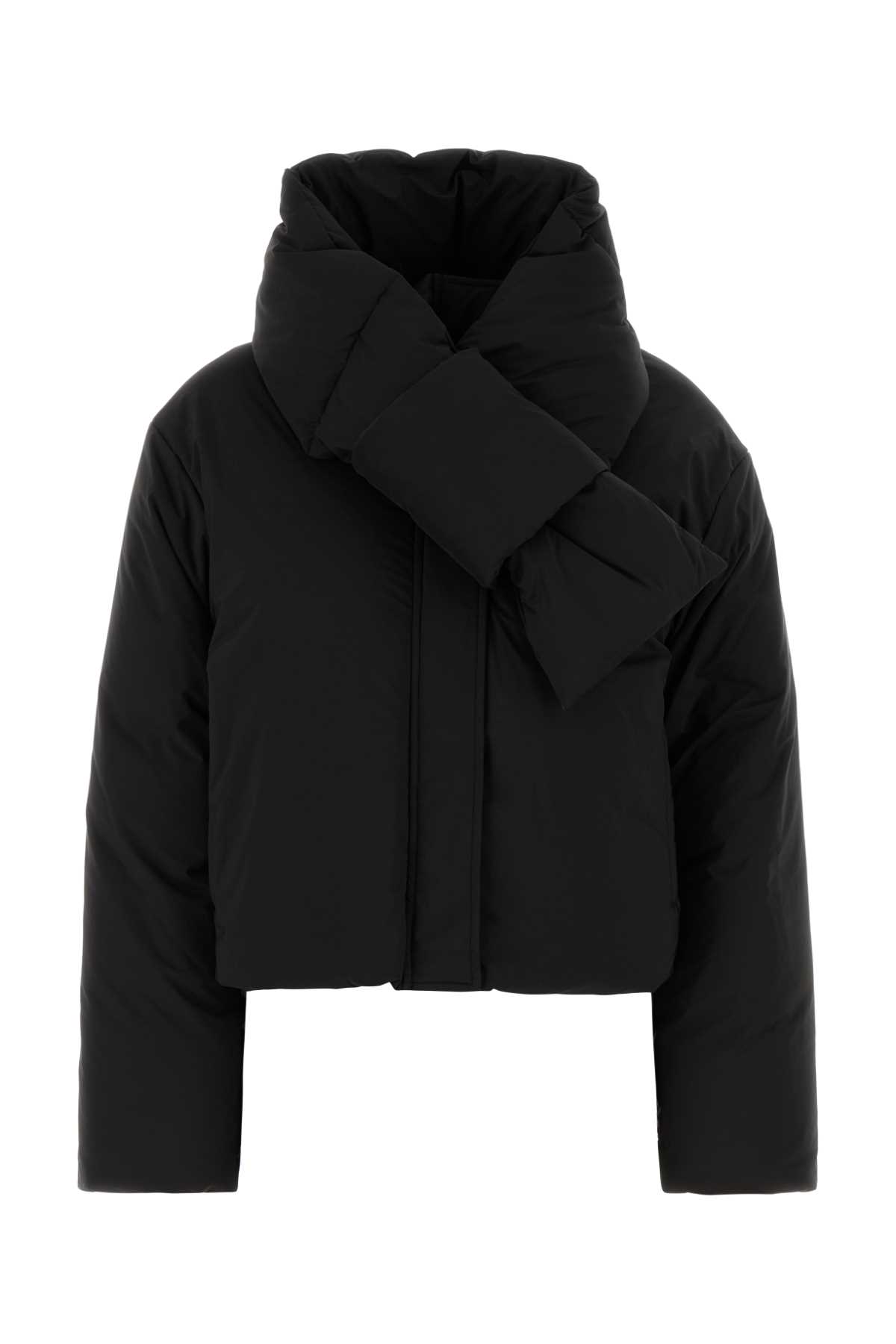 Alexander Wang Black Stretch Polyester Down Jacket In Black