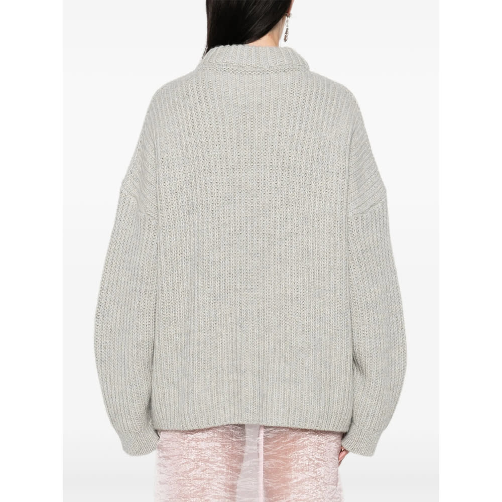 Cecilie Bahnsen Cable-knit Crew-neck Sweater In Gray