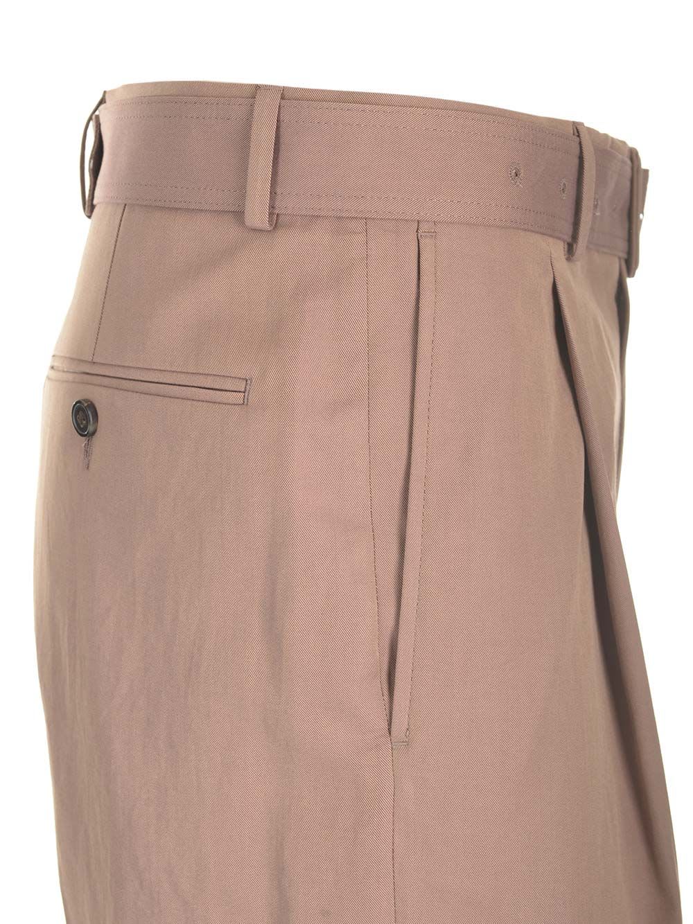 Shop Dries Van Noten Straight Trousers With Belt In Brown